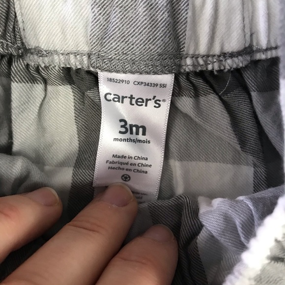 Carter’s Gray Plaid Suspender Skirt Overalls 3M - Picture 3 of 4